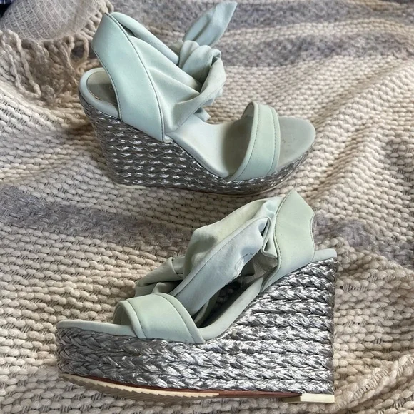 Donald J Pliner nela wedge espadrille sandal mint sz 7 - Picture 1 of 8